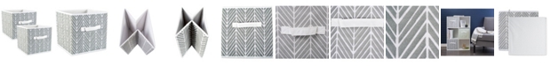 Design Imports Non-woven Polyester Cube Herringbone Square Set of 2